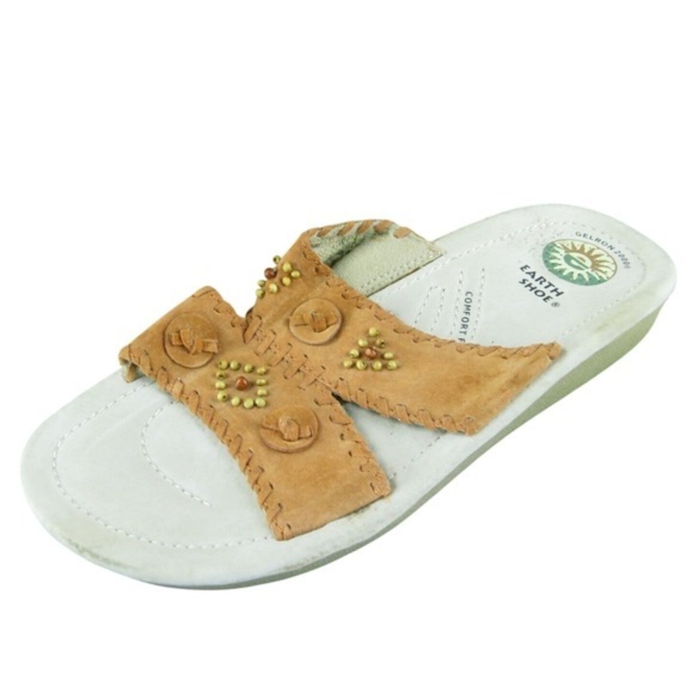 Earth Women's Conway Slide Orange Leather Sz 8.5 Wide (C, D, W) Gently Used 2025